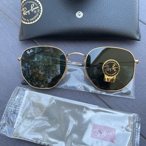 Ray-Ban Hexagonal Aviator Gold Tone Sunglasses
